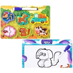 2 w 1 puzzle drewno i tablica