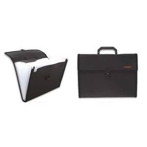 Aktówka z przegródkami z rączką PP-412 czarna