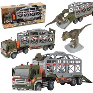 Auto ciężarówka klatka z dinozaurem świecąca