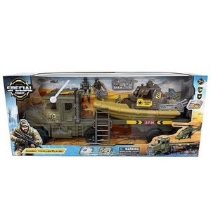 Auto wojskowe z lawetą i łodzią 64,5x28x12,5cm