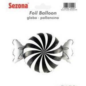 Balon Cukierek czarno-biały 70x50cm