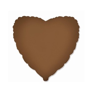 Balon foliowy 46cm Serce matowe Choco Brown
