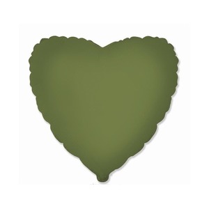 Balon foliowy 46cm Serce matowe Olive Green