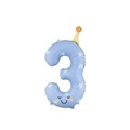Balon foliowy Cyfra 3 niebieski 86cm