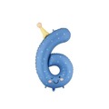 Balon foliowy Cyfra 6 niebieski 86cm