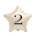 Balon foliowy Gwiazda kremowa cyfra 2 44cm
