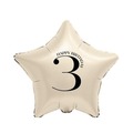 Balon foliowy Gwiazda kremowa cyfra 3 44cm
