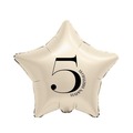 Balon foliowy Gwiazda kremowa cyfra 5 44cm