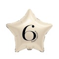 Balon foliowy Gwiazda kremowa cyfra 6 44cm