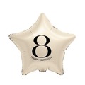 Balon foliowy Gwiazda kremowa cyfra 8 44cm