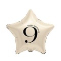 Balon foliowy Gwiazda kremowa cyfra 9 44cm