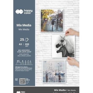 Blok Mix Media Art A5/25K 200g Happy Color