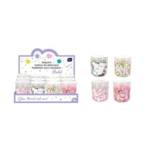 Cekiny do dekoracji 30g pastel (12szt)