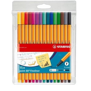 Cienkopis Point 15 kolorów etui STABILO
