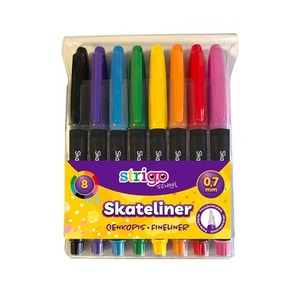 Cienkopisy Skateliner 0,7mm 8szt STRIGO