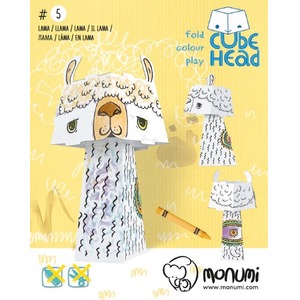 Cube head. Lama. Złóż i pokoloruj