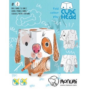 Cube head. Pies. Złóż i pokoloruj