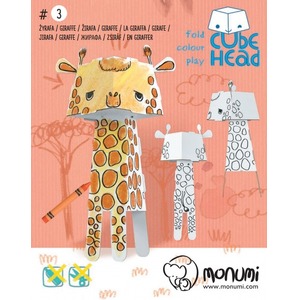 Cube head. Żyrafa. Złóż i pokoloruj