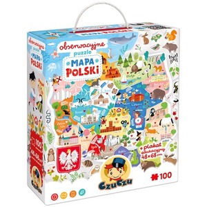 CuCzu Obserwacyjne puzzle Mapa Polski 100el 5+