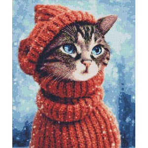 Diamentowa mozaika - Dziwna kotka 40x50cm