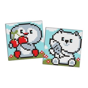 Diamentowa mozaika na magnesie IDEYKA 9x9 cm kids Pingwin i Niedźwiadek