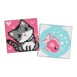 Diamentowa mozaika na magnesie IDEYKA 9x9 cm kids Ryba i Kotek