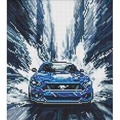 Diamentowa mozaika - Niebieski mustang 30x40cm