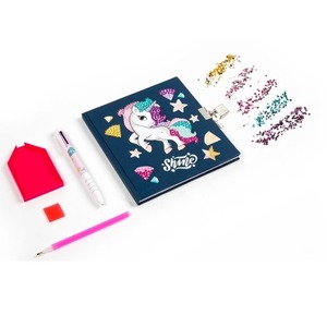 Diamentowy pamiętnik z kłódką + długopis 3 kolorowy Jednorożec 14