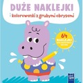 Duże naklejki i kolorowanki z grubymi obrysami. Hipopotam