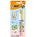 Długopis 4 Colors Kawaii mix+zakreślacz żółty BIC