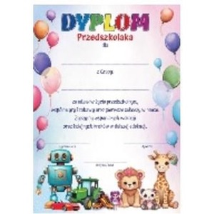 Dyplom A4 Przedszkolala zabawki