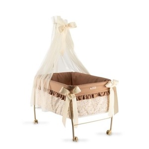 Łóżeczko Teresa z baldachimem dla lalki do 46cm