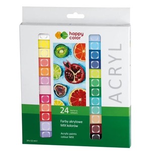 Farby akrylowe 12ml 24 kolory HAPPY COLOR