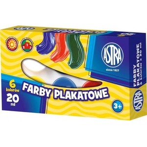 Farby plakatowe 6 kolorów 20ml ASTRA