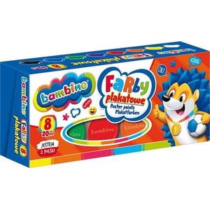 Farby plakatowe 8 kolorów 20ml BAMBINO
