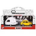 Fiat 126p + przyczepa Niewiadów Kemping żółty