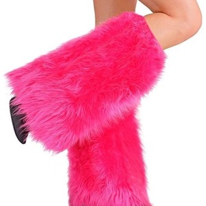 Futrzaste ocieplacze na nogi różowe