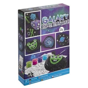 Galaxy Rock Painting 3 kamienie