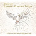 Karnet A5 Komunia Złoty gołąb