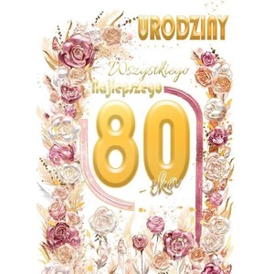 Karnet A5 Urodziny 80 - Suchatki