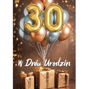 Karnet B6 3D Urodziny 30