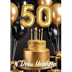 Karnet B6 3D Urodziny 50