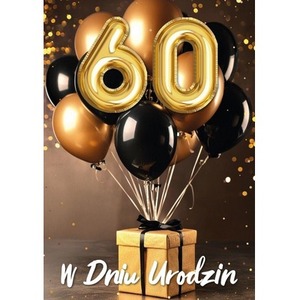 Karnet B6 3D Urodziny 60