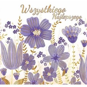 Karnet KW Imieniny - Kwiaty fiolerowe