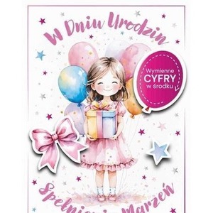Karnet Urodziny wymienne cyfry