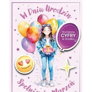 Karnet Urodziny wymienne cyfry