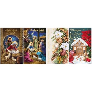 Karnet świąteczny BN LOBK religijny lub świecki (19x11,5cm) mix