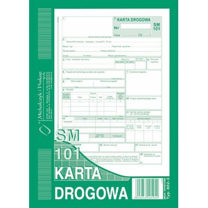 Karta drogowa sm/101 (samochód osobowy) 802-3