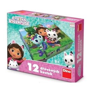 Klocki drewniane Koci Domek Gabi 12el