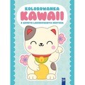 Kolorowanka Kawaii z grubym lakierowanym obrysem. Kot